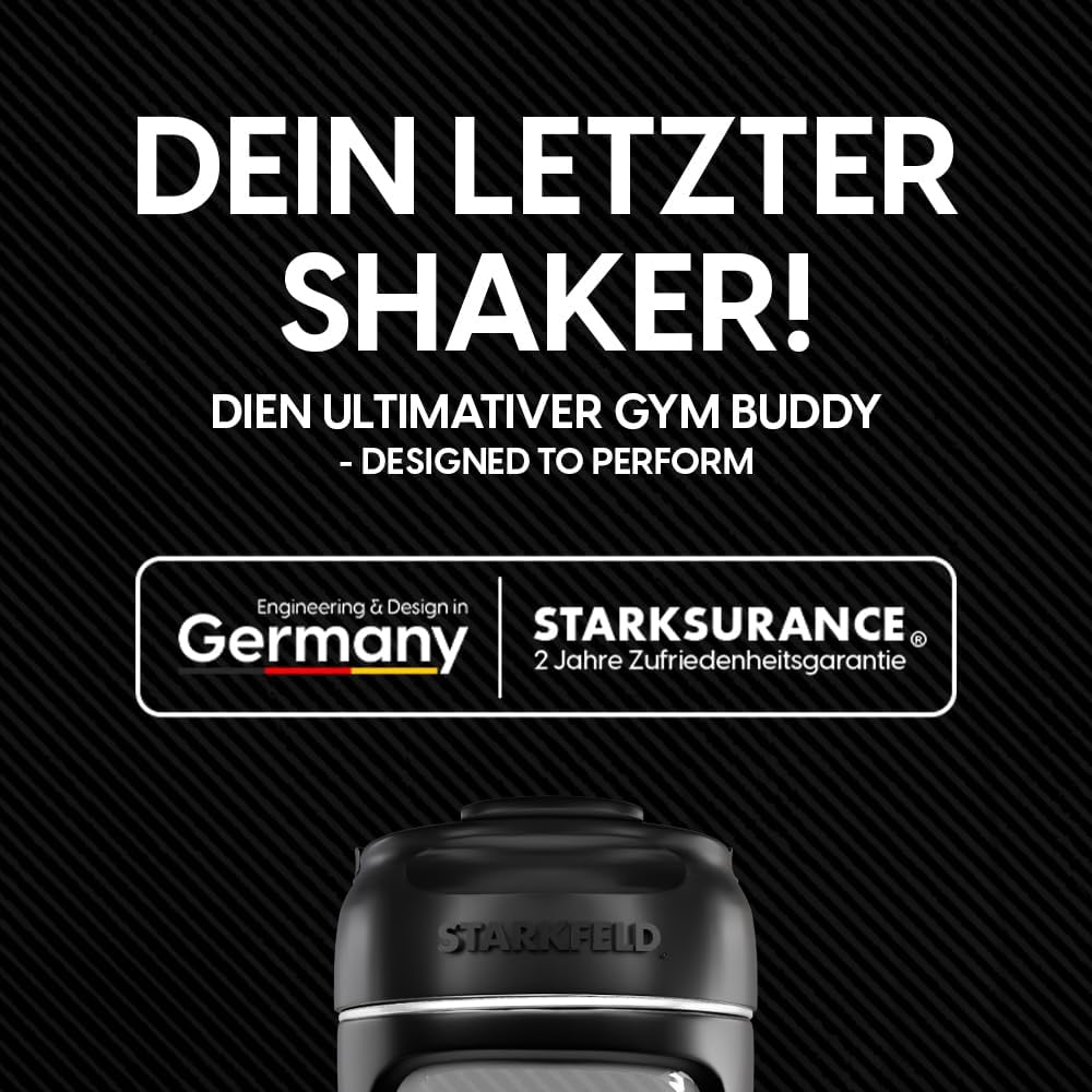 STARKSHAKE® V3 – Dein Letzter Shaker! | Klumpenfreie Eiweiß Shakes Dank 7000 UPM | USB-C Schnellladen | 60+ Shakes Pro Ladung Mit STARKPOD 60 G Protein Immer Dabei |Elektrischer Protein Mixer(Schwarz)