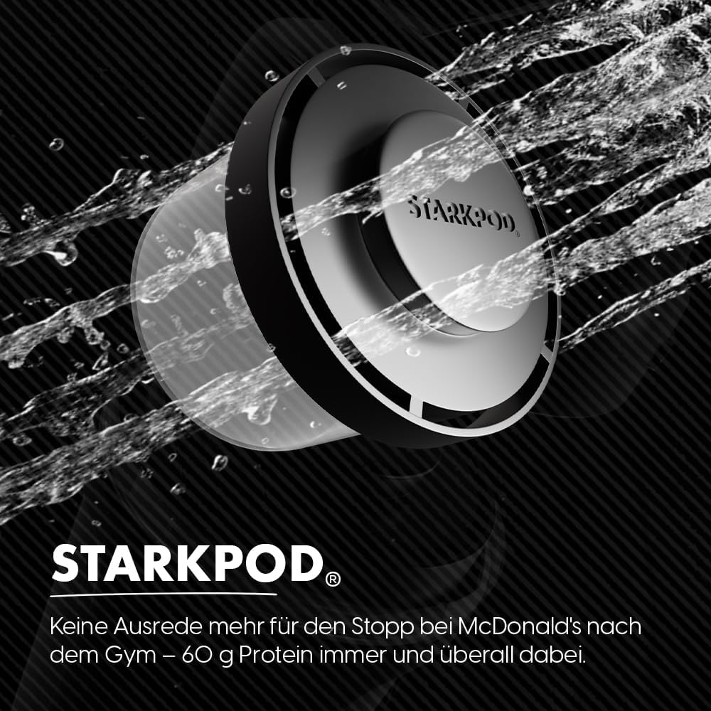 STARKSHAKE® V3 – Dein Letzter Shaker! | Klumpenfreie Eiweiß Shakes Dank 7000 UPM | USB-C Schnellladen | 60+ Shakes Pro Ladung Mit STARKPOD 60 G Protein Immer Dabei |Elektrischer Protein Mixer(Schwarz)